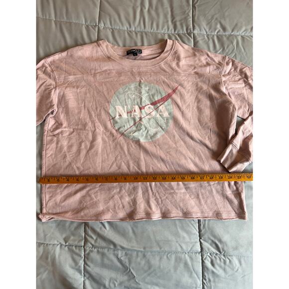 Fifth sun pink cropped nasa sweater size large cotton blend - Picture 2 of 5